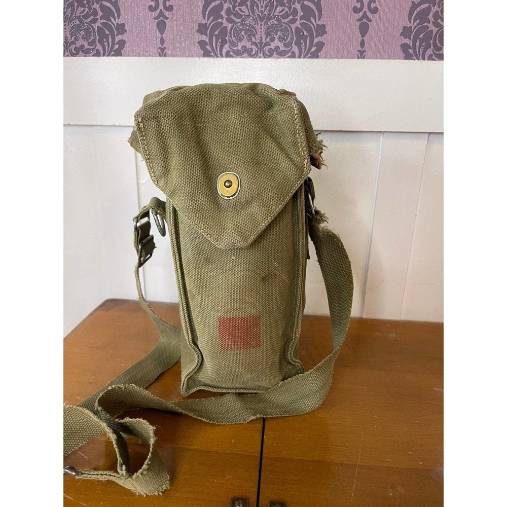 Antique World War military gas mask bag